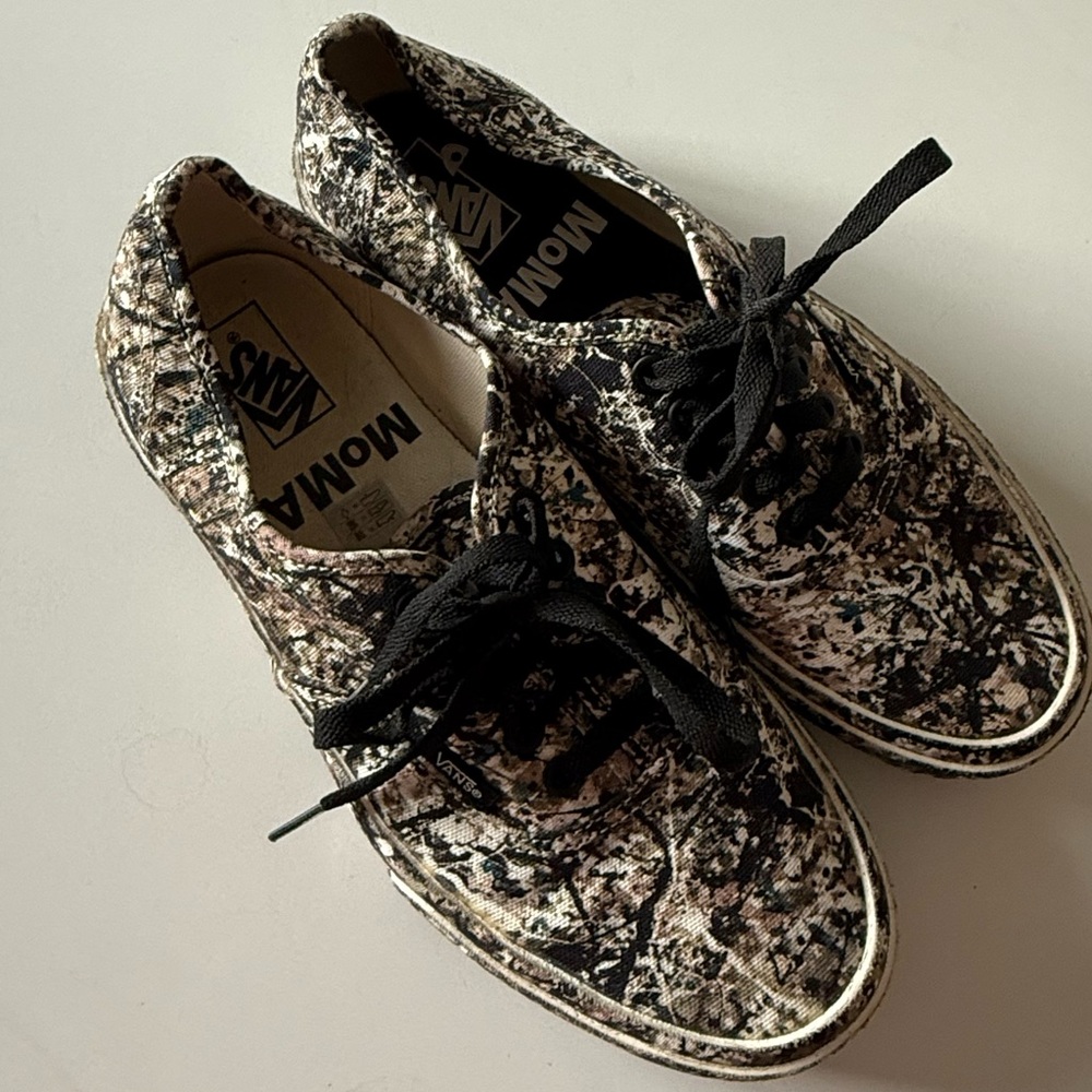 Vans Black and White Abstract Print Sneakers